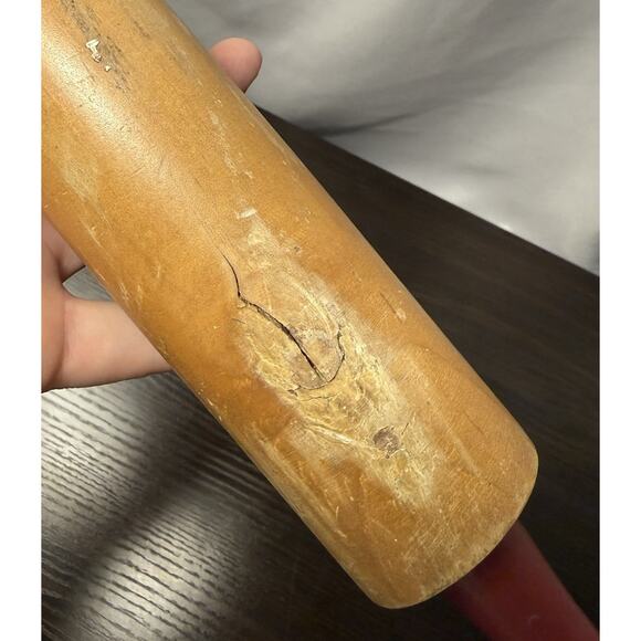 VINTAGE WOODEN PAINTED ROLLING PIN WITH CHICKENS, FARMHOUSE THEME - Picture 6 of 6